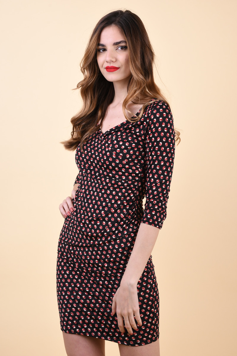 Rochie Sister Point Line-Dr28 Black/Red